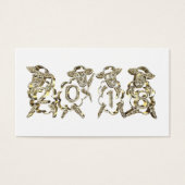 4 Golden Sheep Happy New Year 2018 Gold Sparkles (Front)