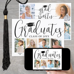 4 Graduates Joint Graduation Party Photo Collage Invitation