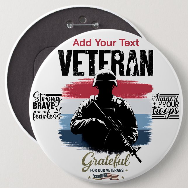 #4 Grateful for our Veterans  Button (Front & Back)