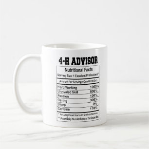 4-H Advisor Nutrition Facts 11 oz Coffee Mug