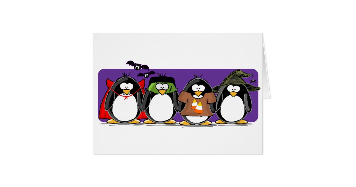 4 Halloween Penguins Card | Zazzle.com