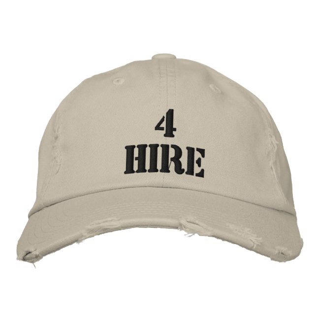 4 hire embroidered baseball cap (Front)