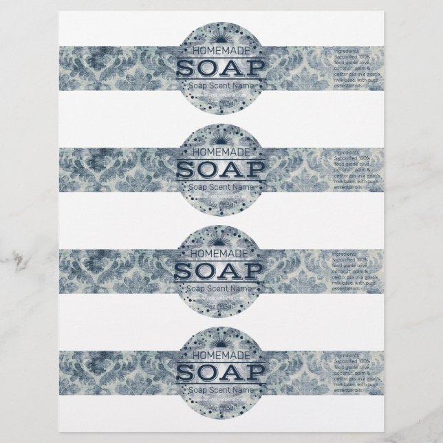 4- Homemade Vintage Style Soap Wraps (Front)