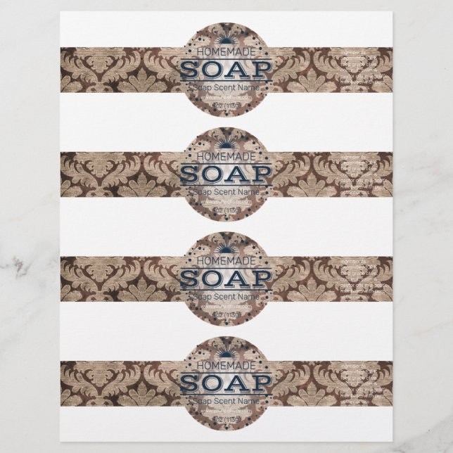 4- Homemade Vintage Style Soap Wraps (Front)