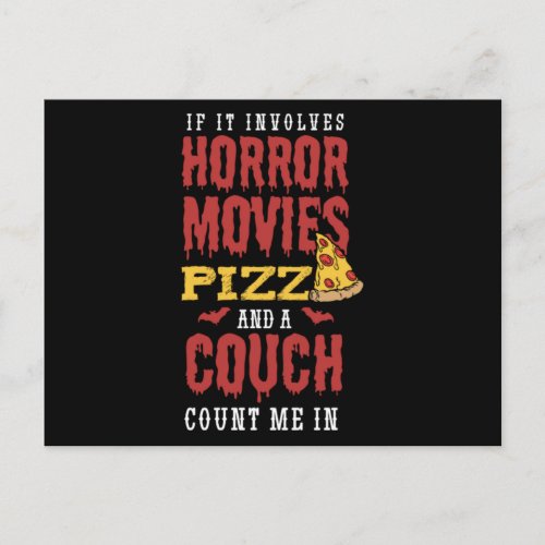 4If It Involves Horror Movies Pizza And A Couch C Invitation Postcard