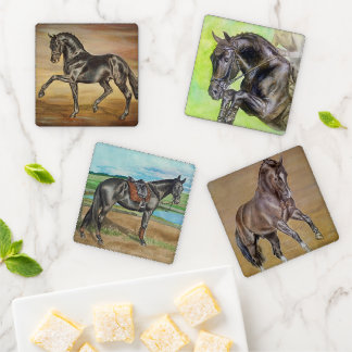 4 IMAGES HORSES "WARMBLOOD SPORT HORSES " - DH COASTER SET