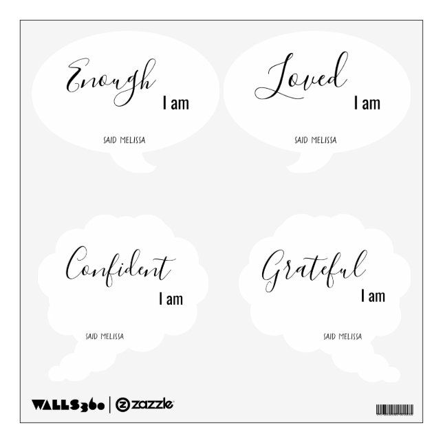 4-in-1 Daily Affirmations Wall Mirror Decals (Front)