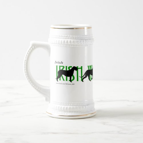 4 Irish Wolfhound Silhouettes Beer Stein