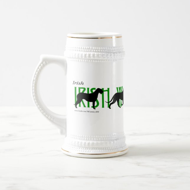 4 Irish Wolfhound Silhouettes Beer Stein (Left)