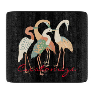4 Japanese Cranes Thunder_Cove Cutting Board