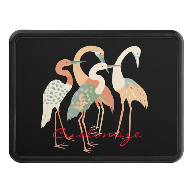 4 Japanese Cranes Thunder_Cove Hitch Cover (Front)