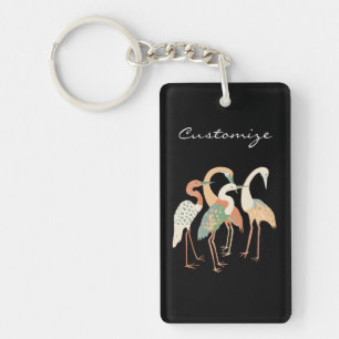 4 Japanese Cranes Thunder_Cove Keychain