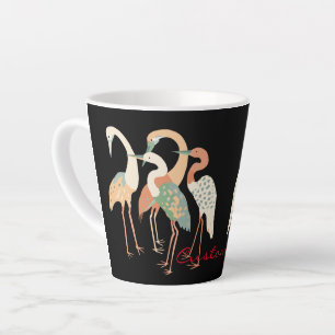 4 Japanese Cranes Thunder_Cove Latte Mug