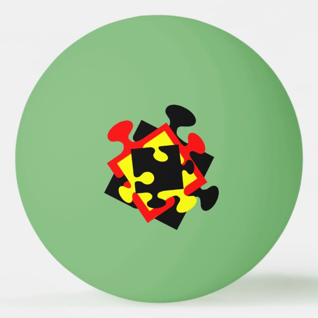 4 Jigsaw Pieces Ping Pong Ball (Front)