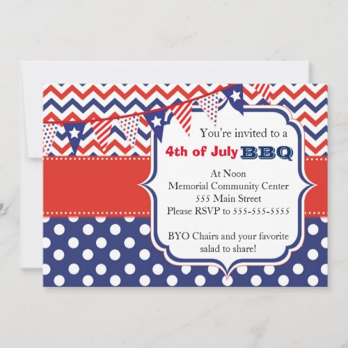 4 July BBQ Party Invitation