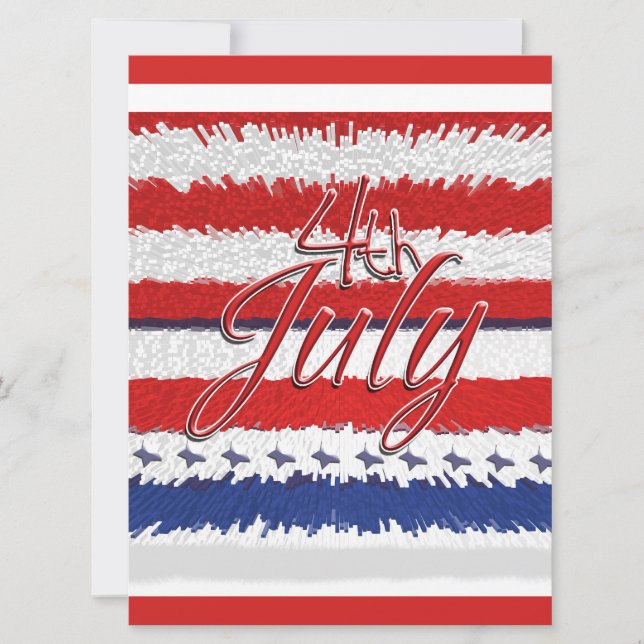 4 July "Independence day" party CUSTOMIZABLE Invitation (Front)