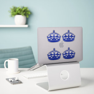 4 Keep Calm Crown Blue Sticker