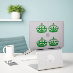 4 Keep Calm Crown Green Sticker