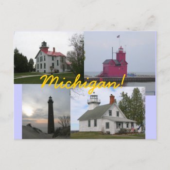 4 Lake Michigan Lighthouses Postcards by nwmtphoto at Zazzle