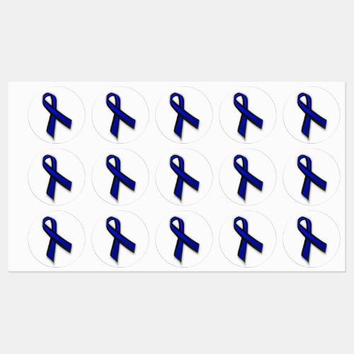 4 Large Thin Blue Line Memorial Ribbons Labels