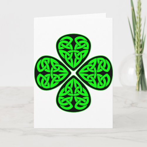 4 Leaf Celtic Shamrock Card