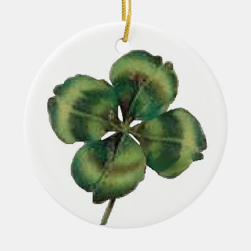 4 Leaf Clover Ceramic Ornament