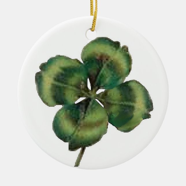 4 Leaf Clover Ceramic Ornament (Front)
