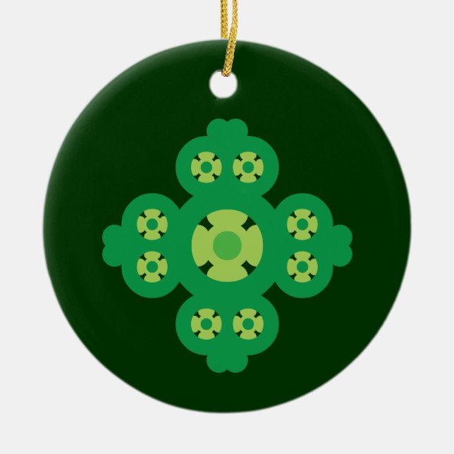 4 Leaf Clover Ceramic Ornament (Front)