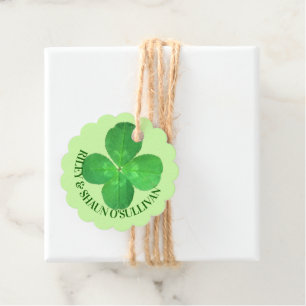 4 Leaf Clover Chic Wedding Or Birthday Botanical Favor Tags