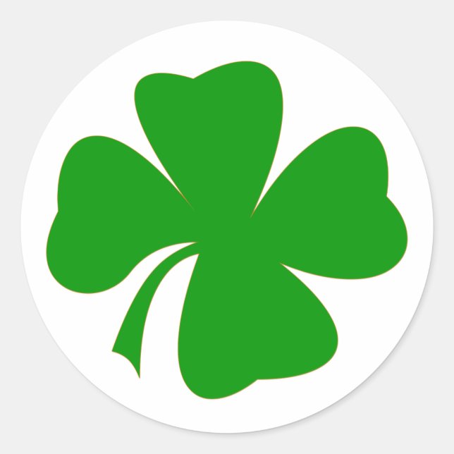 4 leaf clover classic round sticker (Front)