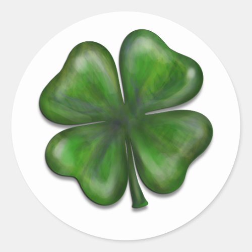 4 leaf clover classic round sticker