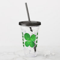 Four Leaf Clover tumbler, St.Patrick's Day tumbler, Lucky Tumbler