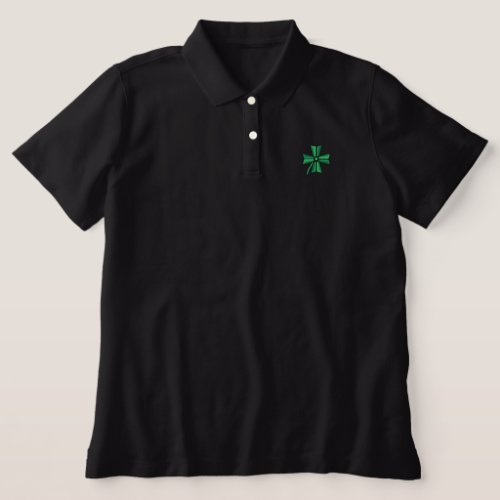 4 leaf clover   embroidered polo shirt