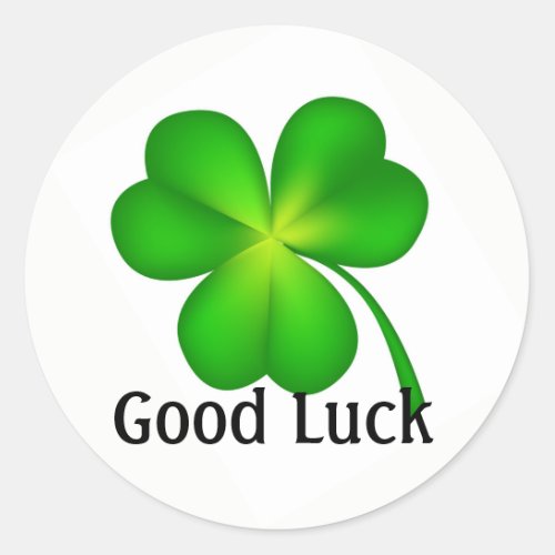 4 leaf clover Good Luck Classic Round Sticker