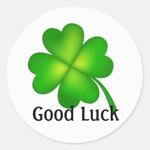 4 leaf clover Good Luck Classic Round Sticker
