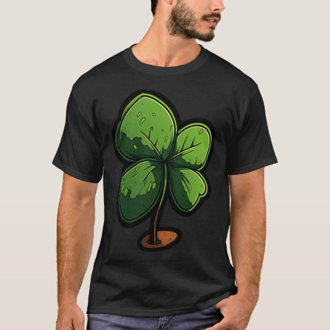 4 Leaf Clover Happt St Patrick's Day St Patrick's  T-Shirt (Front)