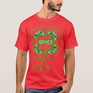 4 Leaf Clover Happy St Patrick Day Funny Video Gam T-Shirt