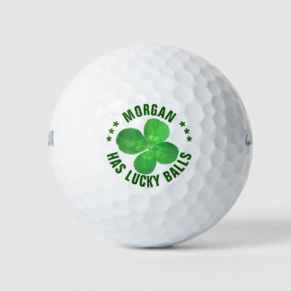 4 Leaf Clover Shamrock Funny Personalized Golf Balls