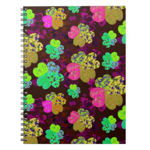 4 Leaf Clover with Hearts _ Happy St Patricks Day Notebook