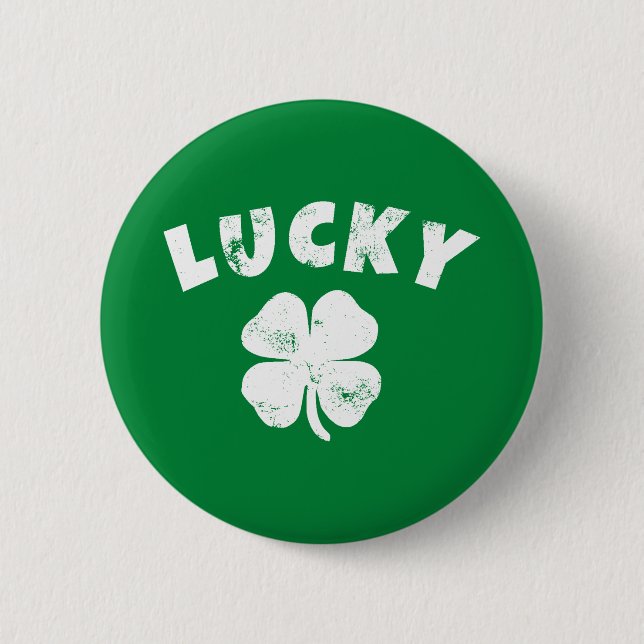 4 Leaf Lucky Clover St. Patrick's  Day Button (Front)