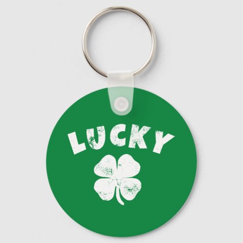 4 Leaf Lucky Clover St Patricks  Day Keychain