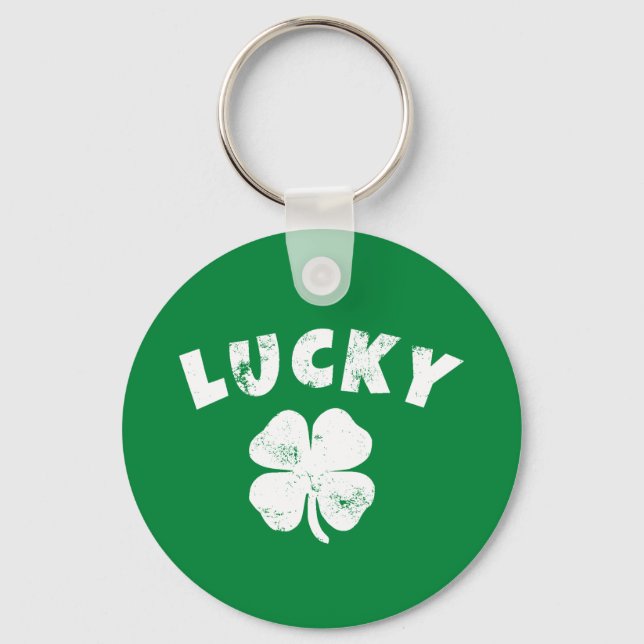 4 Leaf Lucky Clover St. Patrick's  Day Keychain (Front)