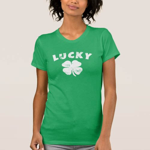 4 Leaf Lucky Clover St Patricks  Day T_Shirt