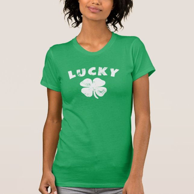 4 Leaf Lucky Clover St. Patrick's  Day T-Shirt (Front)
