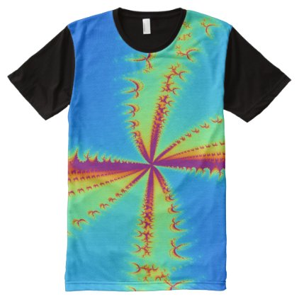 4 leaves Fractal All-Over Printed Panel T-Shirt