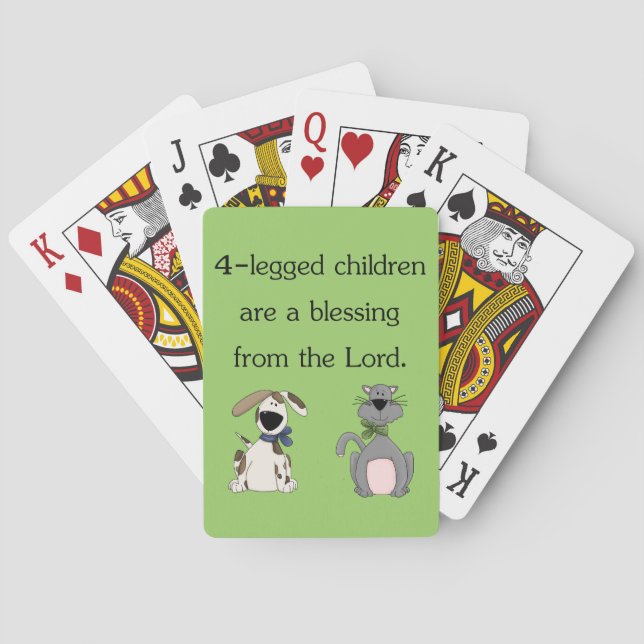 4-legged children are a blessing... poker cards (Back)