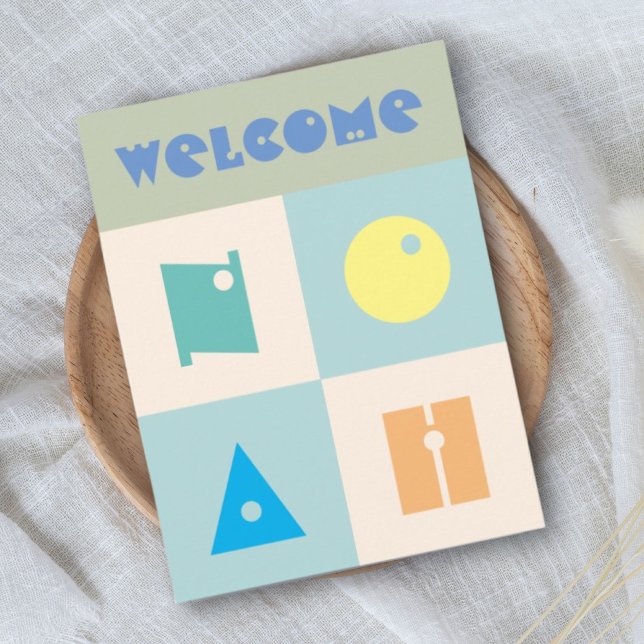 4 letter baby boy name newborn congratulation postcard (Creator Uploaded)