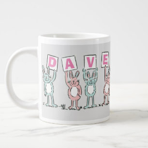 4 Letter Name Fun Rabbit Design Giant Coffee Mug