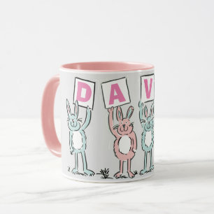 4 Letter Name Fun Rabbit Design Mug
