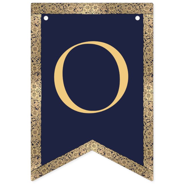 4 Letters Navy Blue God Bless Baptism Communion Bunting Flags (Third Flag)
